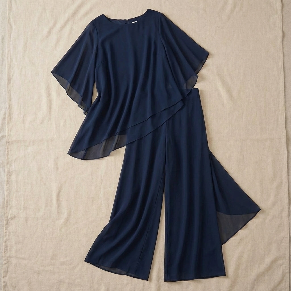 Kimmy™ | Draped Top & Palazzo Pants Set