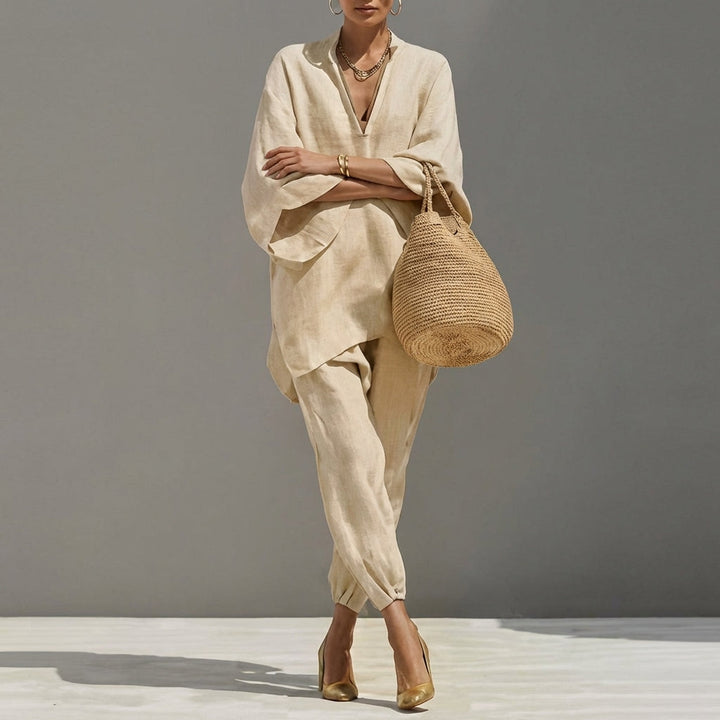 Océane™ | Relaxed V-Neck Two-Piece Set