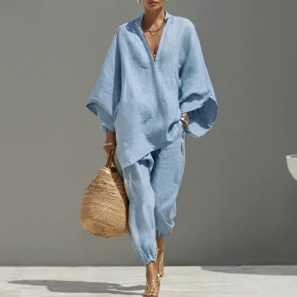 Océane™ | Relaxed V-Neck Two-Piece Set