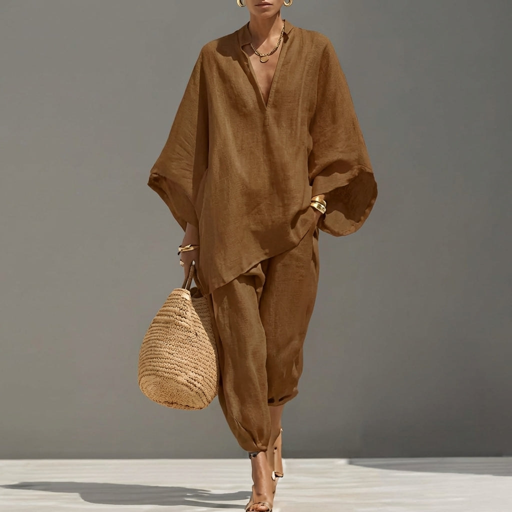 Océane™ | Relaxed V-Neck Two-Piece Set