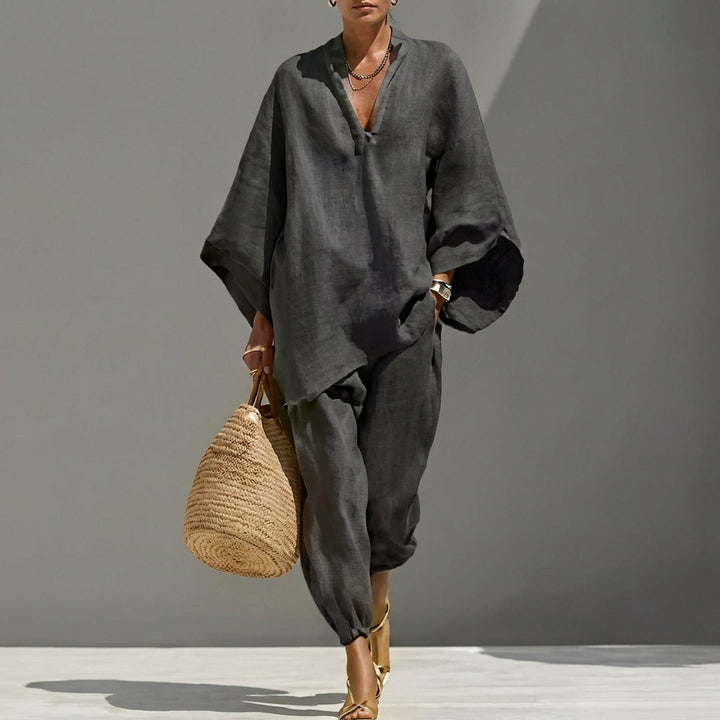 Océane™ | Relaxed V-Neck Two-Piece Set