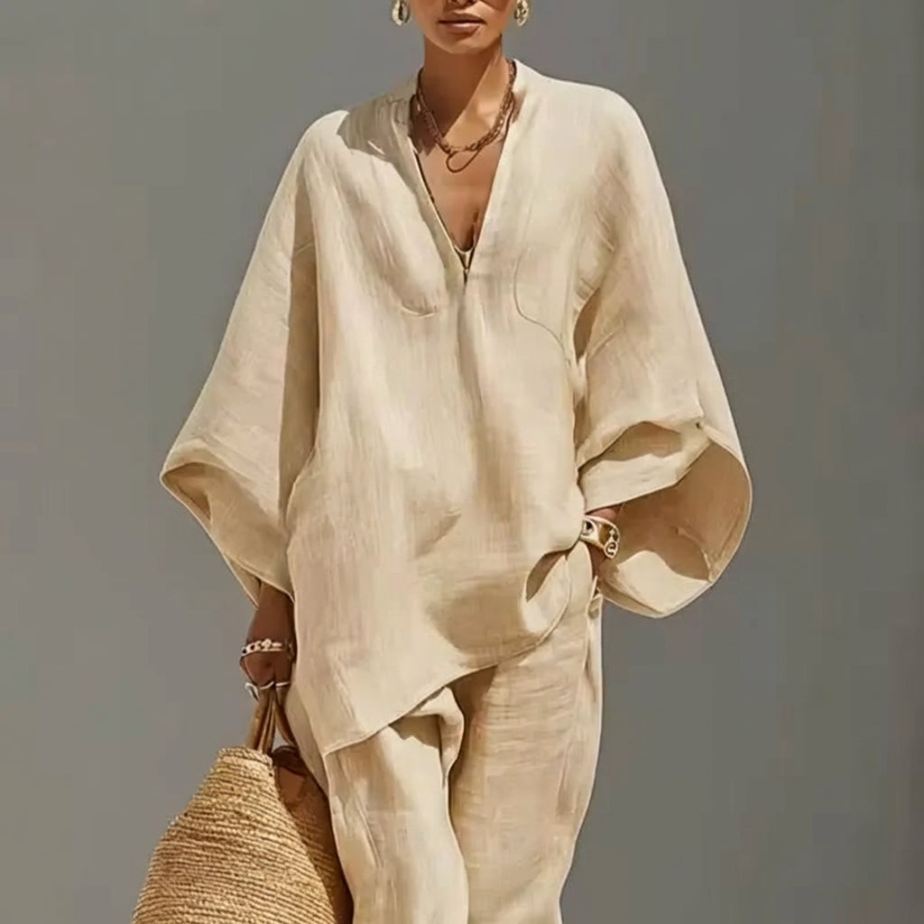Océane™ | Relaxed V-Neck Two-Piece Set