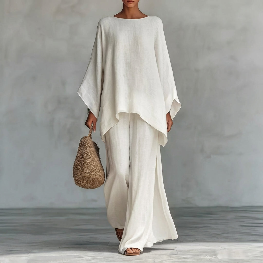 Solène™ | Long Sleeve Wide-Leg Two-Piece Set