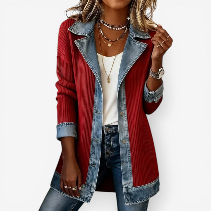 Emilia | Layered Denim Knit Jacket