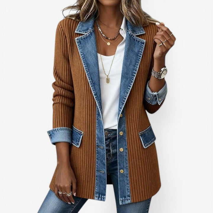 Emilia | Layered Denim Knit Jacket