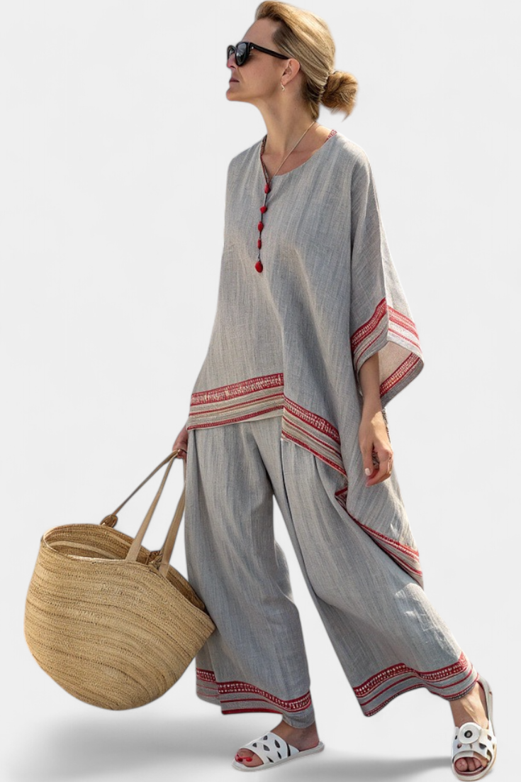 Daelric | Ethnic Blouse and Wide Pants Set
