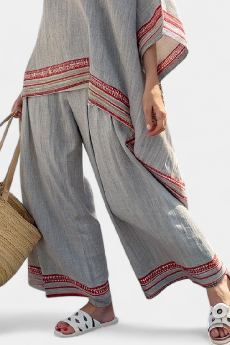 Daelric | Ethnic Blouse and Wide Pants Set
