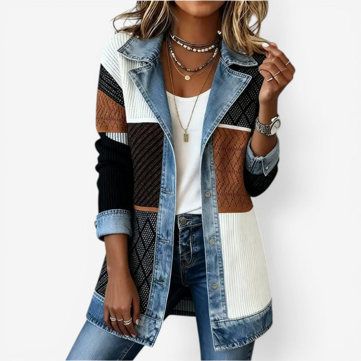 Emilia | Layered Denim Knit Jacket