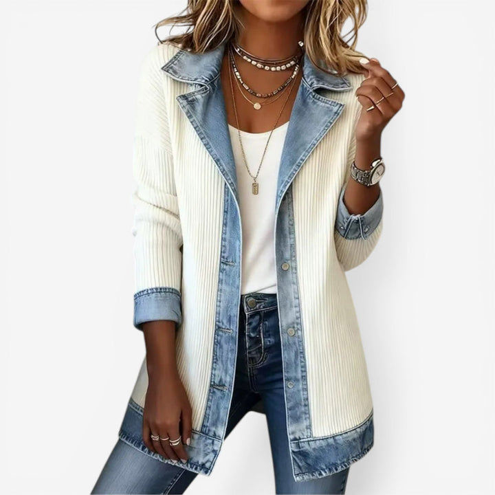 Emilia | Layered Denim Knit Jacket