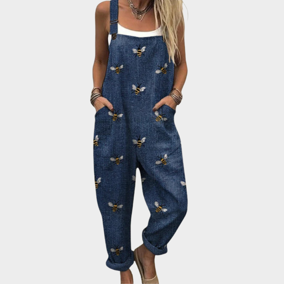 Comfortable printed dungarees