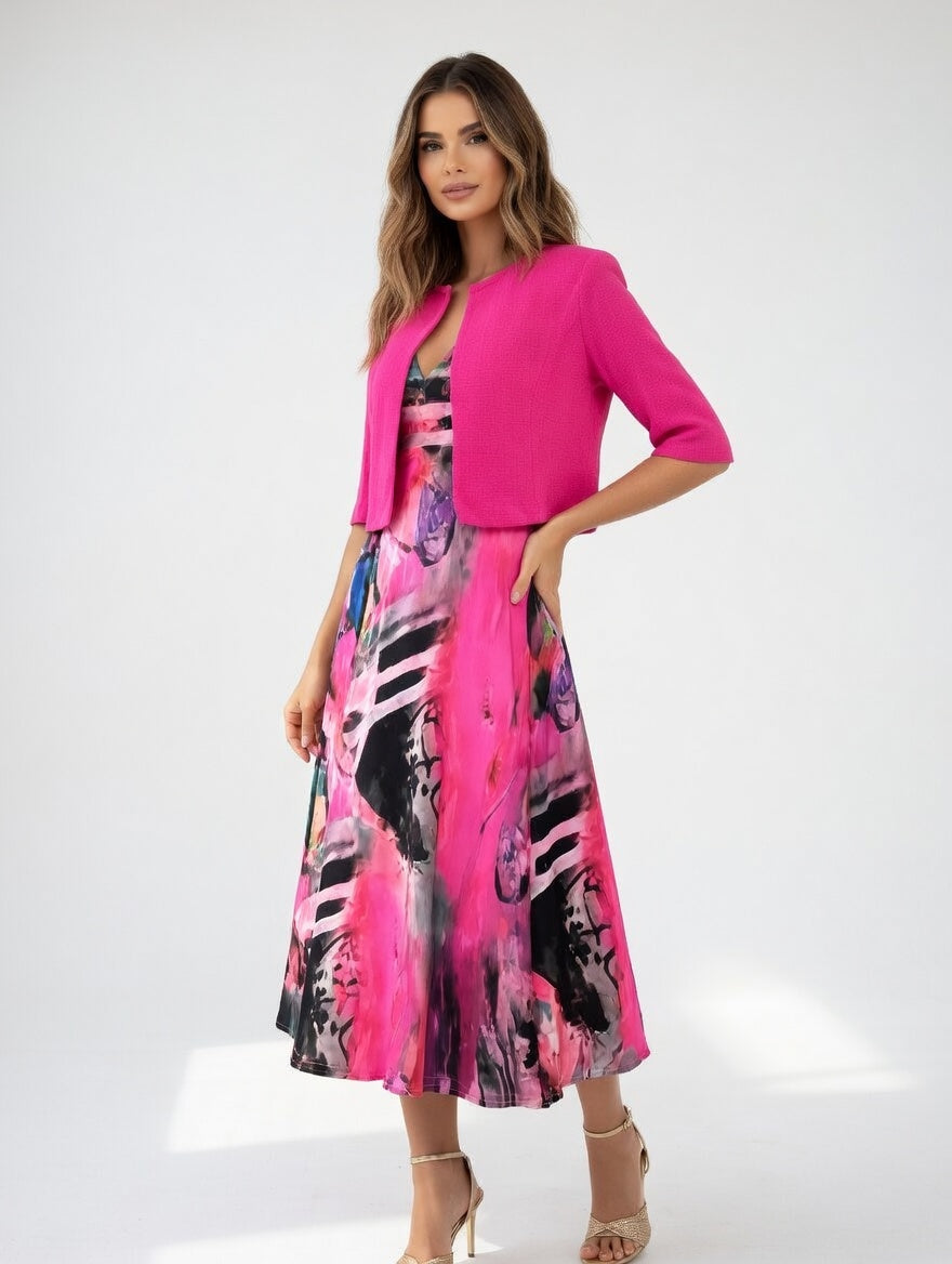 Maéliane™ | Elegant Printed Midi Dress Set