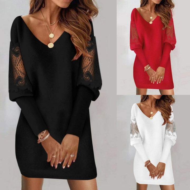 Noémie | Elegant Women's Lace Dress with V-Neckline