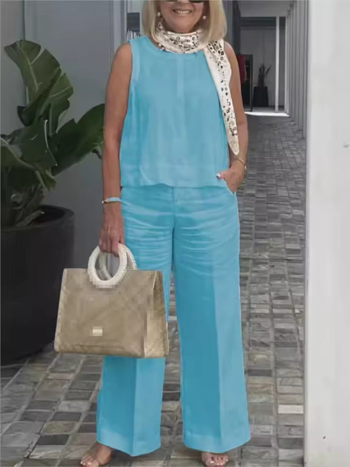 Livia | Sleeveless Wide-Leg Two-Piece Set