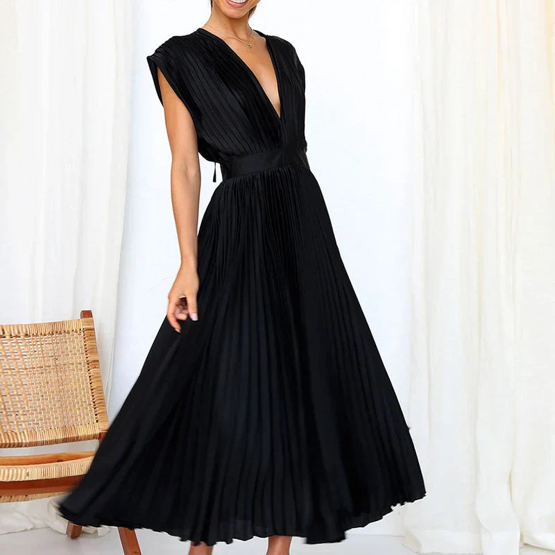 Chloe™ | Elegant Silk Midi Dress
