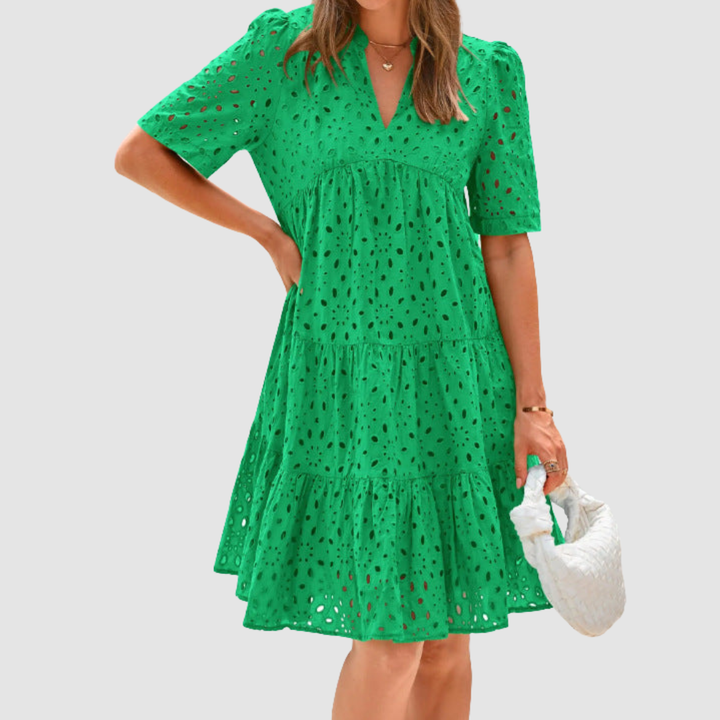 Rebecca | Chic Lace Ruffle Summer Dress