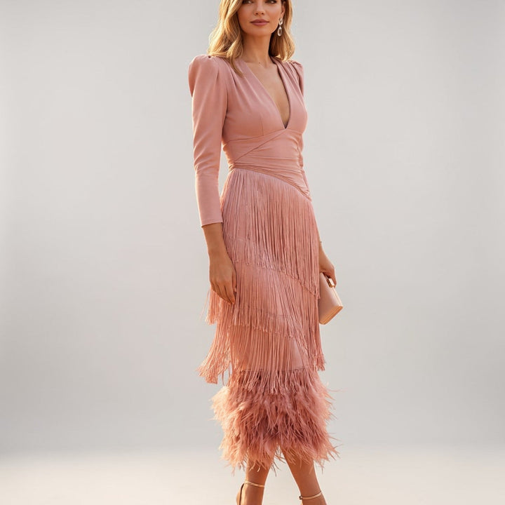 Sofia™ | Fringe V-Neck Dress