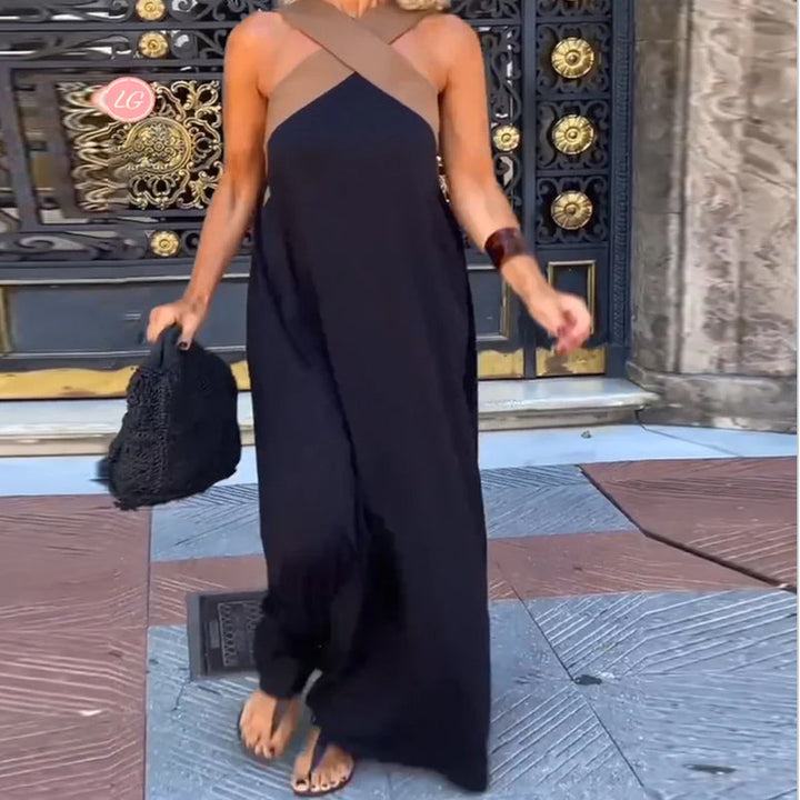 Crossover Neckline Maxi Dress