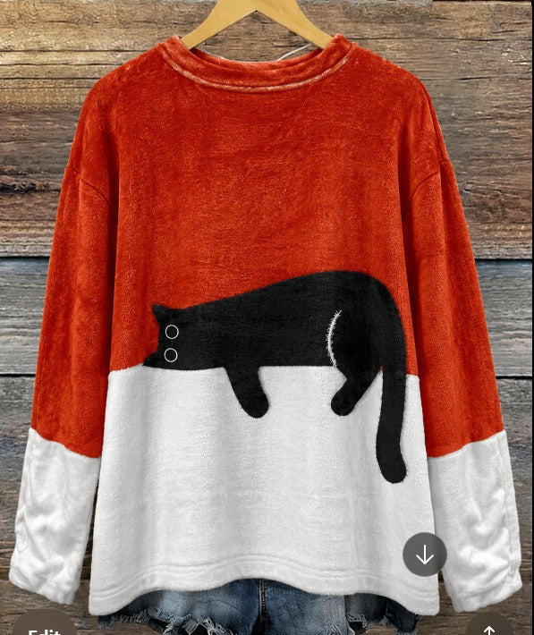 Luna™ | Cat Print Sweatshirt