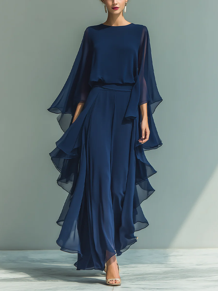 Mave | Navy Chiffon Set