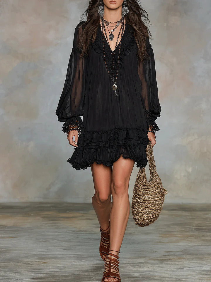 Oriella™ | Elegant Ruffle Mini Dress