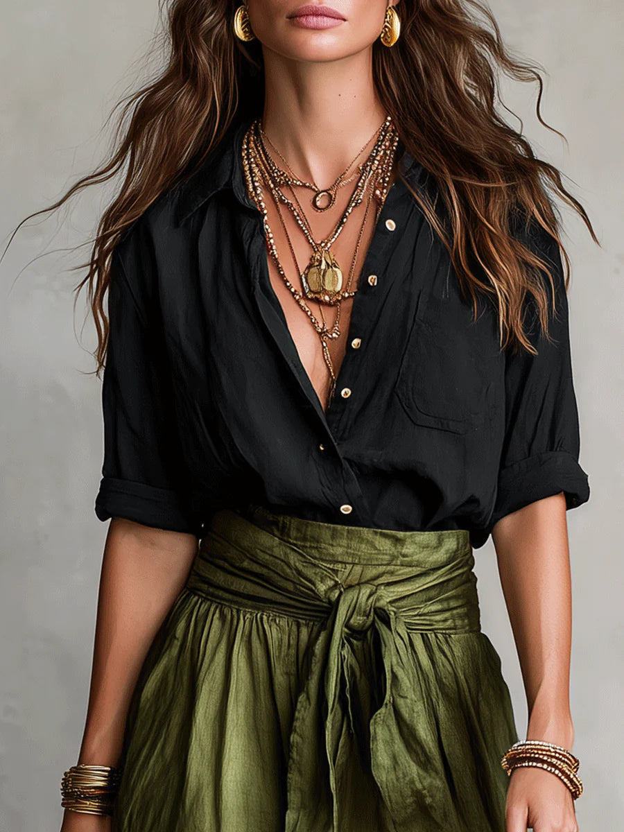 Vera™ | Two-Piece Top and Midi Skirt Set