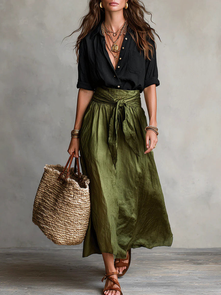 Vera™ | Two-Piece Top and Midi Skirt Set