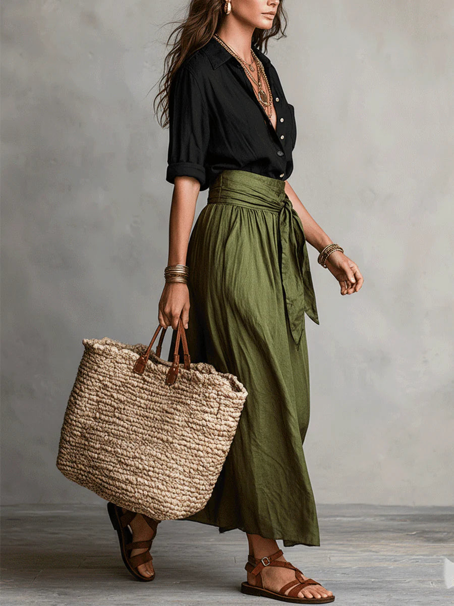 Vera™ | Two-Piece Top and Midi Skirt Set