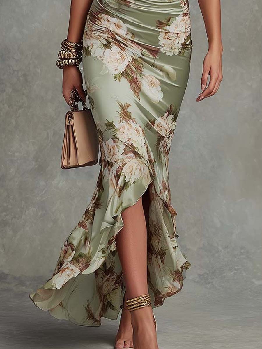 Kassy™ | Floral Ruffle Maxi Dress