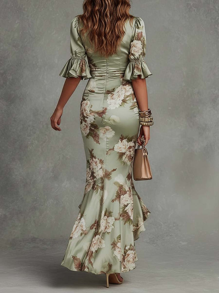 Kassy™ | Floral Ruffle Maxi Dress