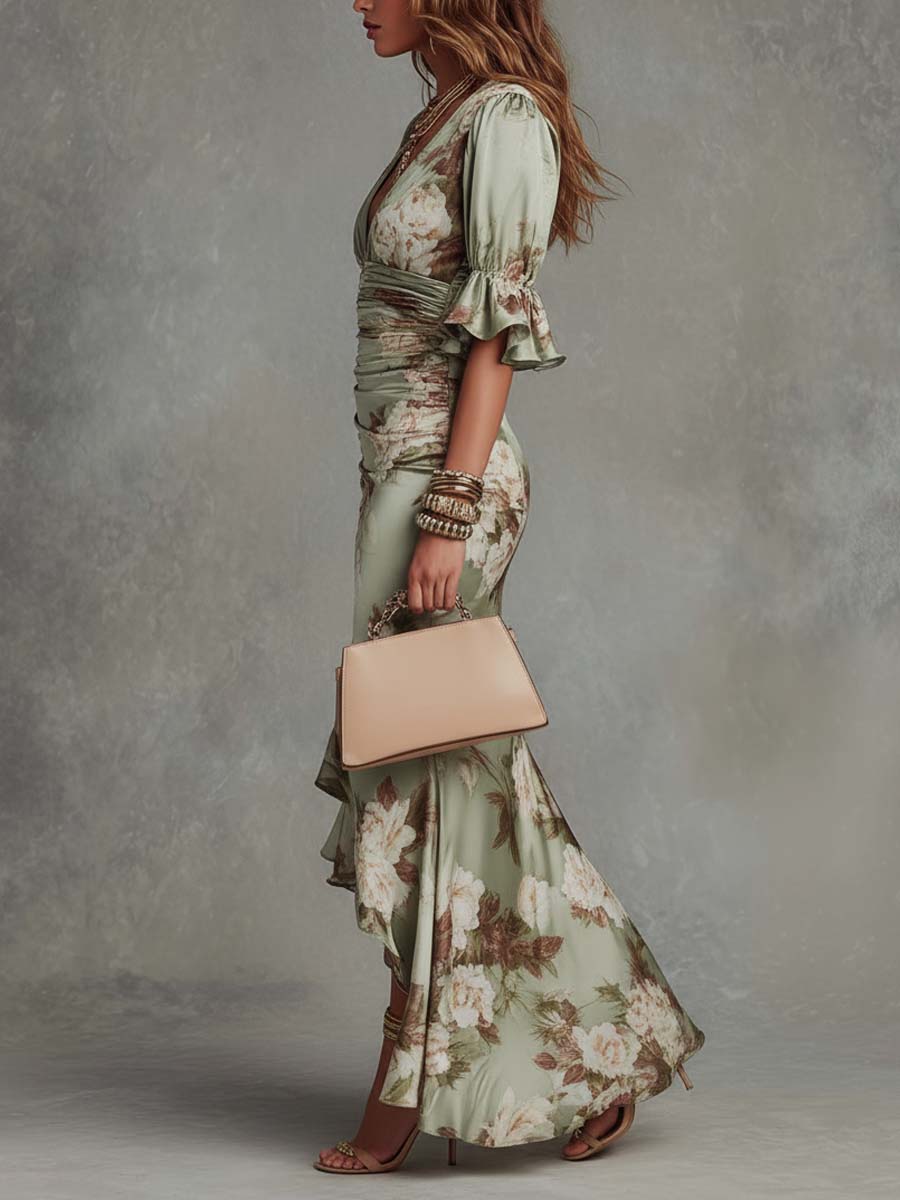 Kassy™ | Floral Ruffle Maxi Dress