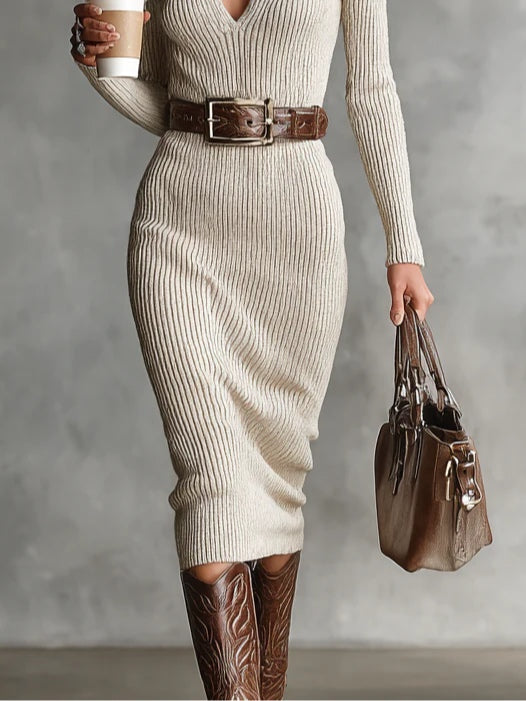 Arin | Elegant Ribbed Knit Dress