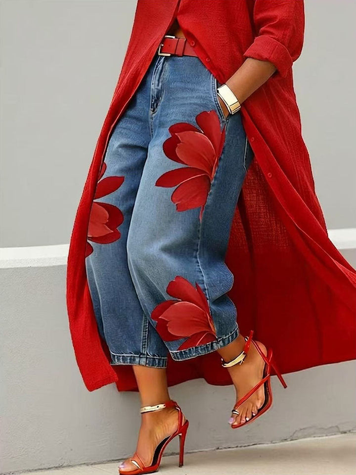 Sophia™ | Elegant Floral Wide-Leg Pants