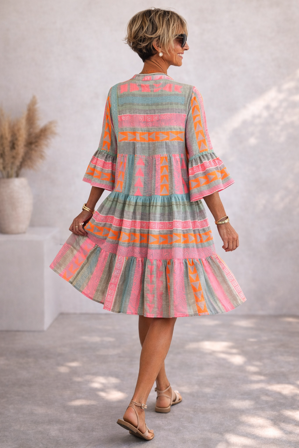 Nova | Elegant Printed Midi Dress
