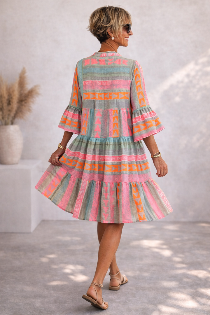 Nova | Elegant Printed Midi Dress