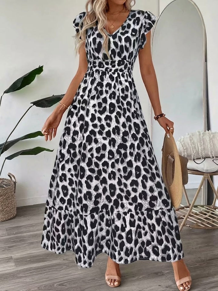 Candela™ | Baroque V-Neck Maxi Dress