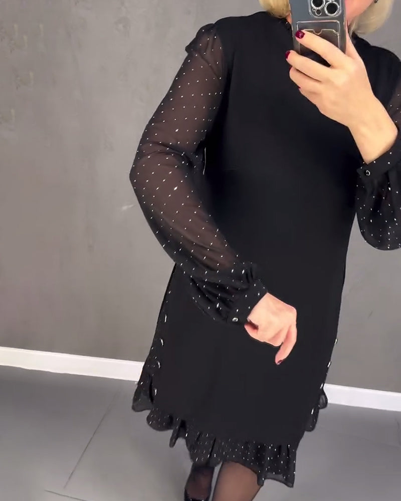Aubrey | Long-sleeved polka dot dress