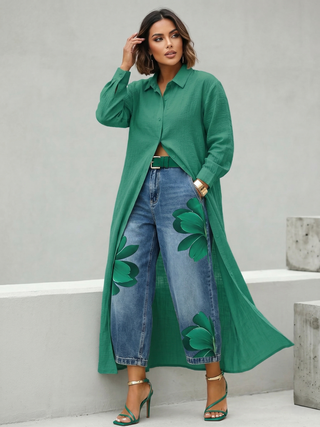 Sophia™ | Elegant Floral Wide-Leg Pants