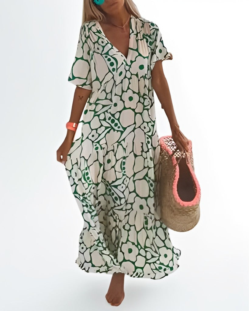 Gwen™ | Floral V-Neck Relaxed Dress