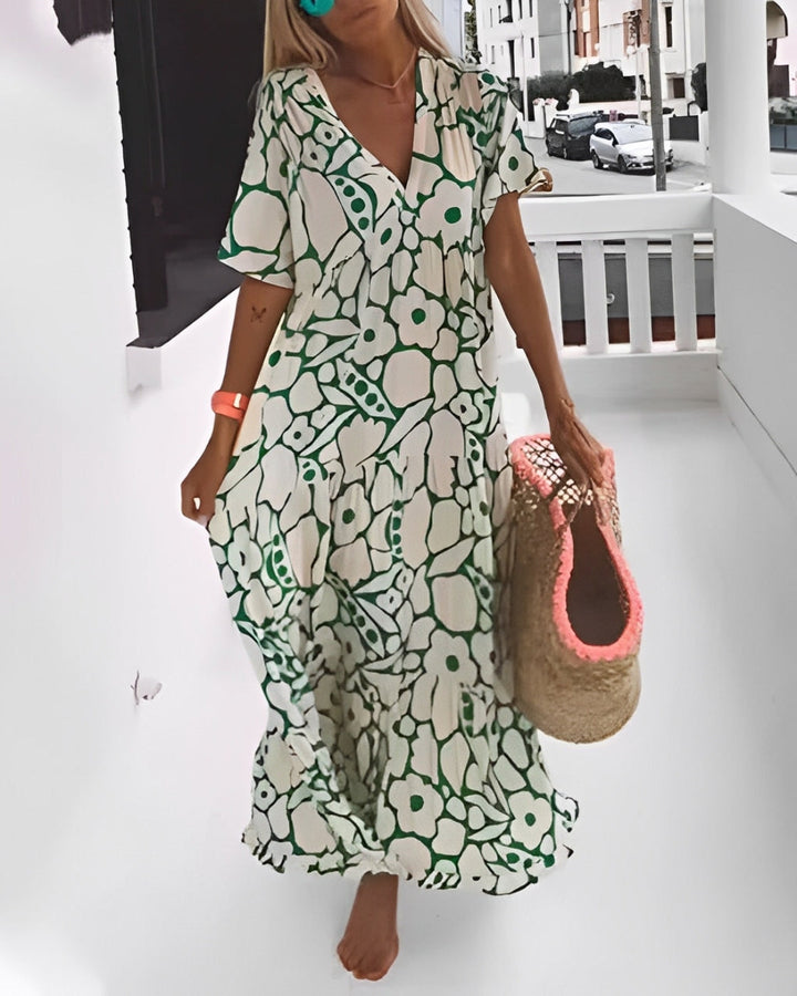 Gwen™ | Floral V-Neck Relaxed Dress