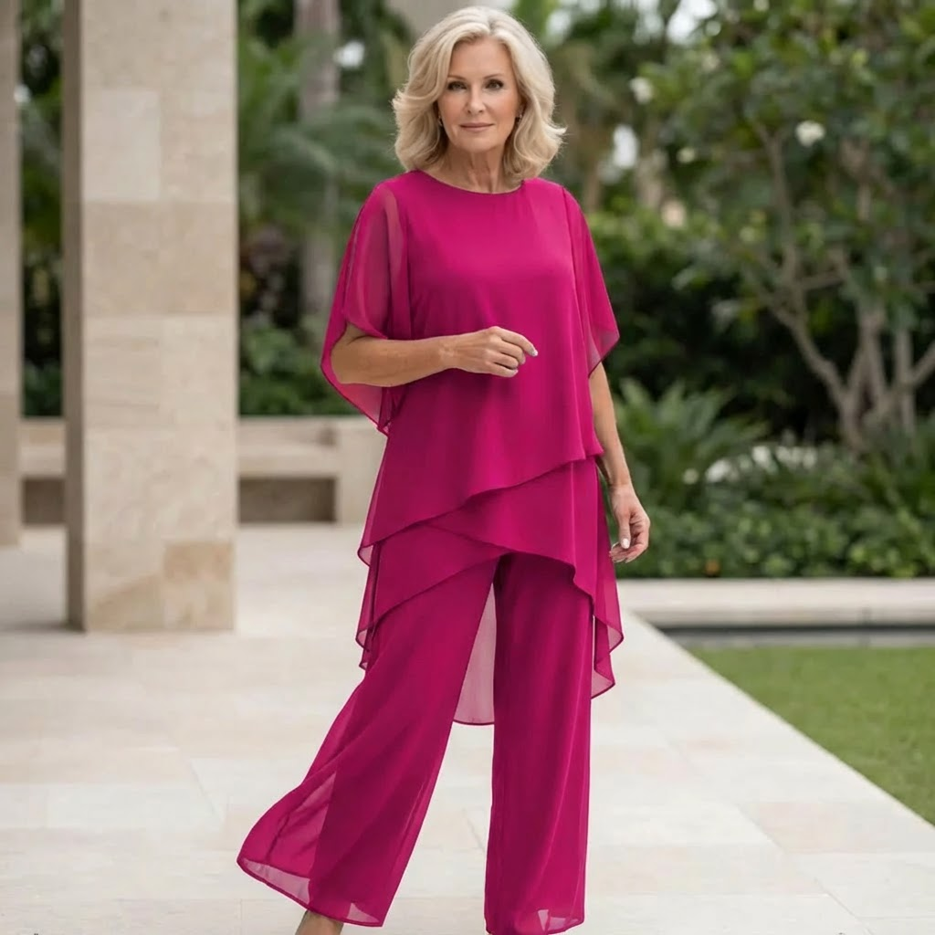 Kimmy™ | Draped Top & Palazzo Pants Set