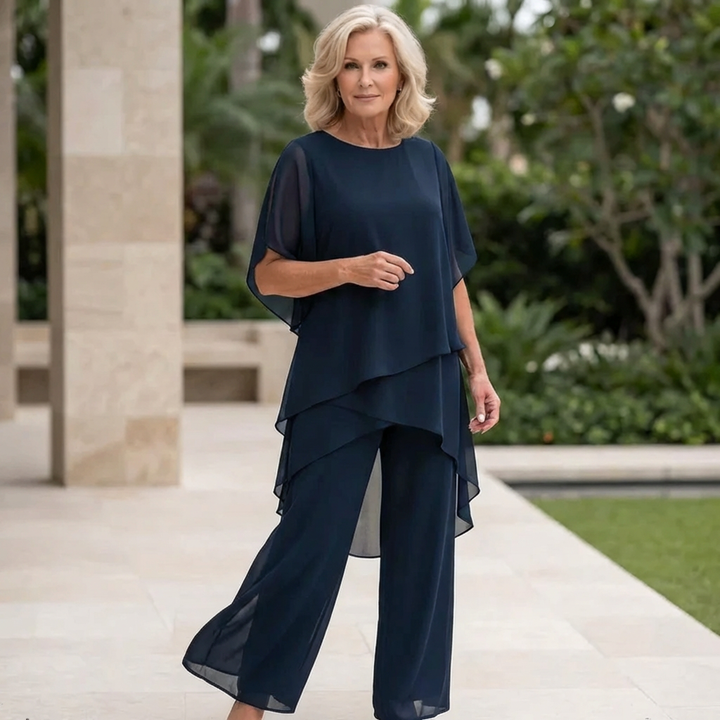 Kimmy™ | Draped Top & Palazzo Pants Set