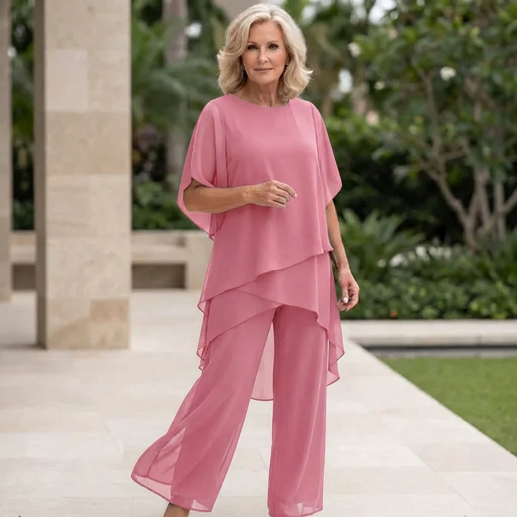 Kimmy™ | Draped Top & Palazzo Pants Set