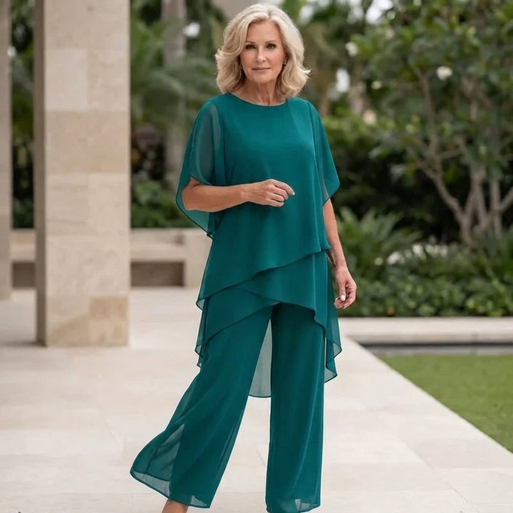 Kimmy™ | Draped Top & Palazzo Pants Set