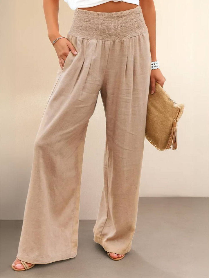 Elizabeth™ |  High-Waist Cotton Linen Palazzo Pants