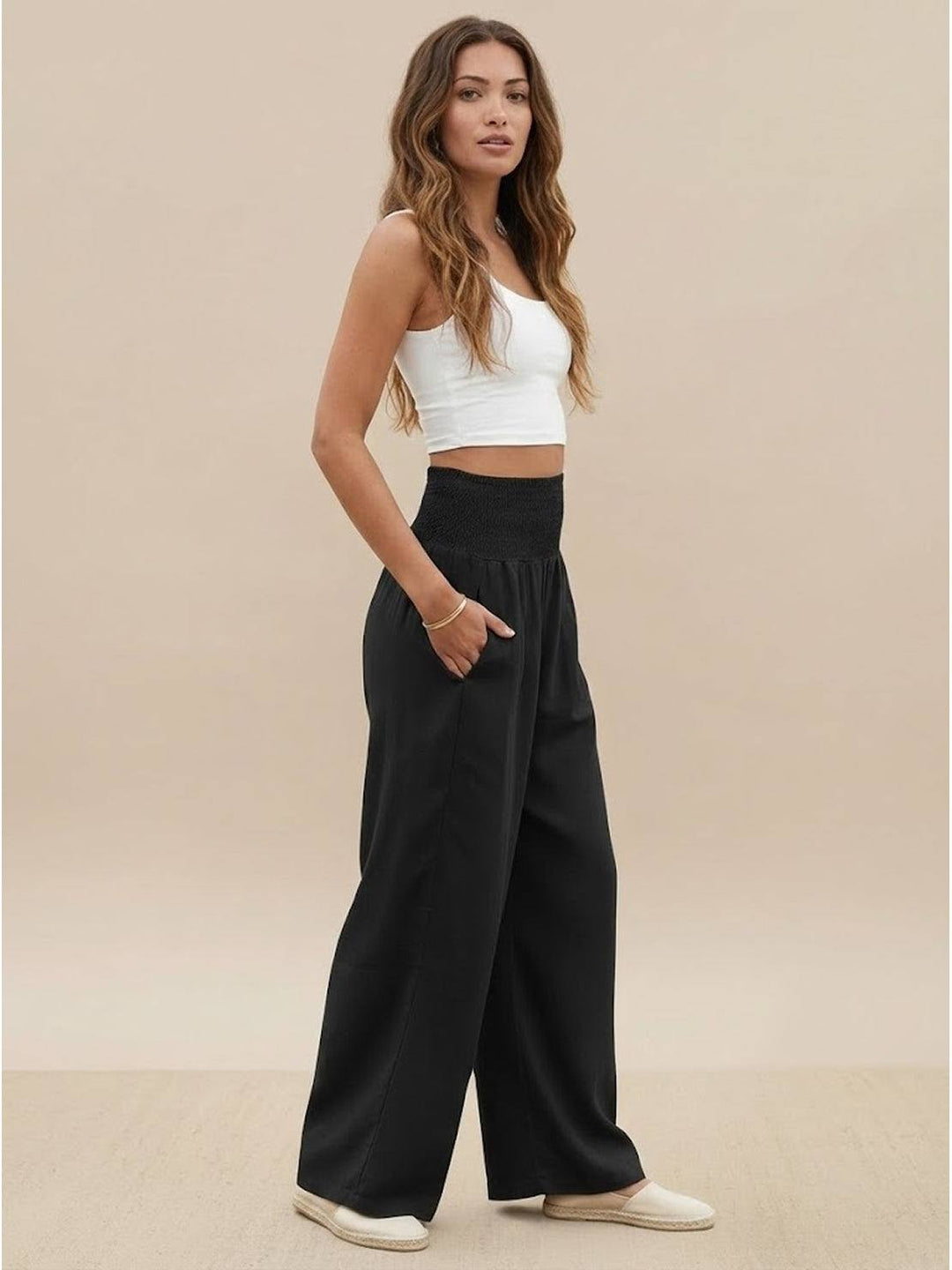 Elizabeth™ |  High-Waist Cotton Linen Palazzo Pants