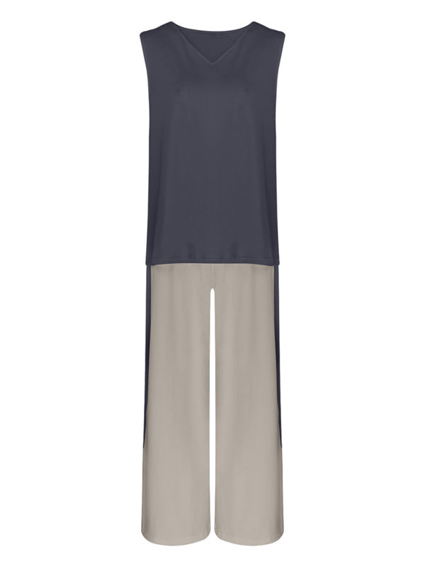 Aveline™ | Contrast Layered Vest & Trousers Set
