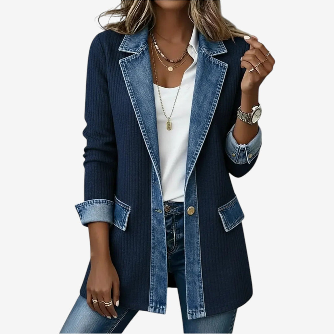 Emilia | Layered Denim Knit Jacket