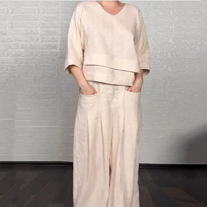 Isabel™ | Relaxed Linen-Cotton Two-Piece Set