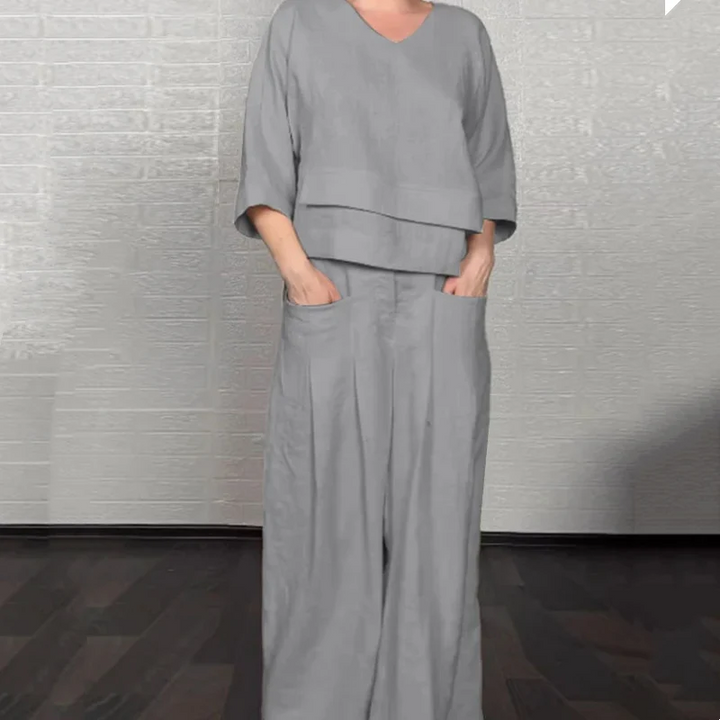 Isabel™ | Relaxed Linen-Cotton Two-Piece Set