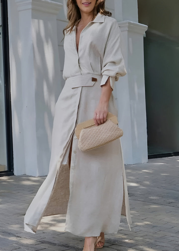 Jeanette™ | Pure Linen Maxi Dress